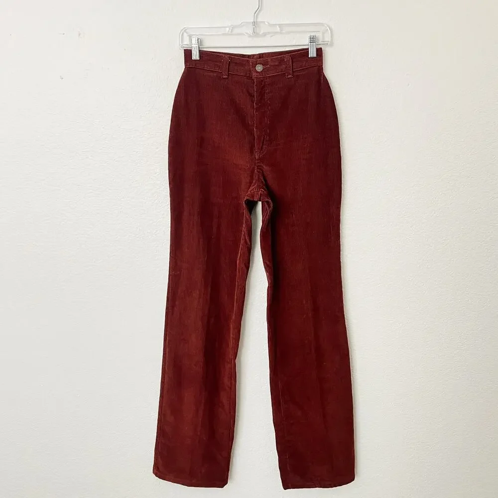 [Vintage] 70s Levi's Rust Brown High Rise Corduroy Flared Bell Bottoms Size 26